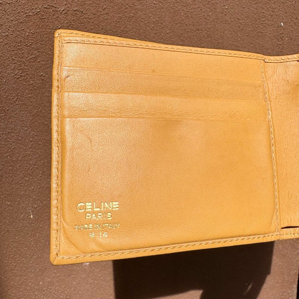 Vintage Celine Bifold Wallet Dark Macadam PVC Canvas with Leather Trim - Picture 5 of 8